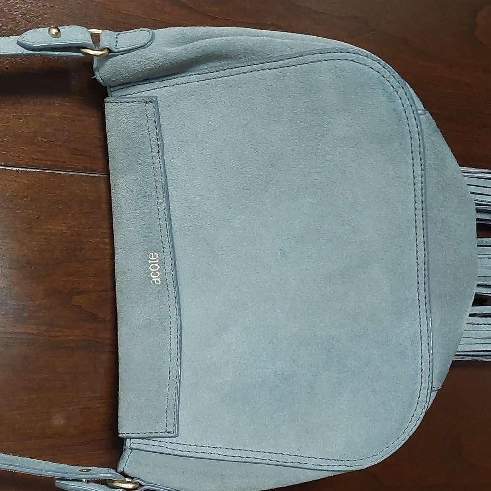 Acote suede grayish blue bag. - Picture 3 of 11